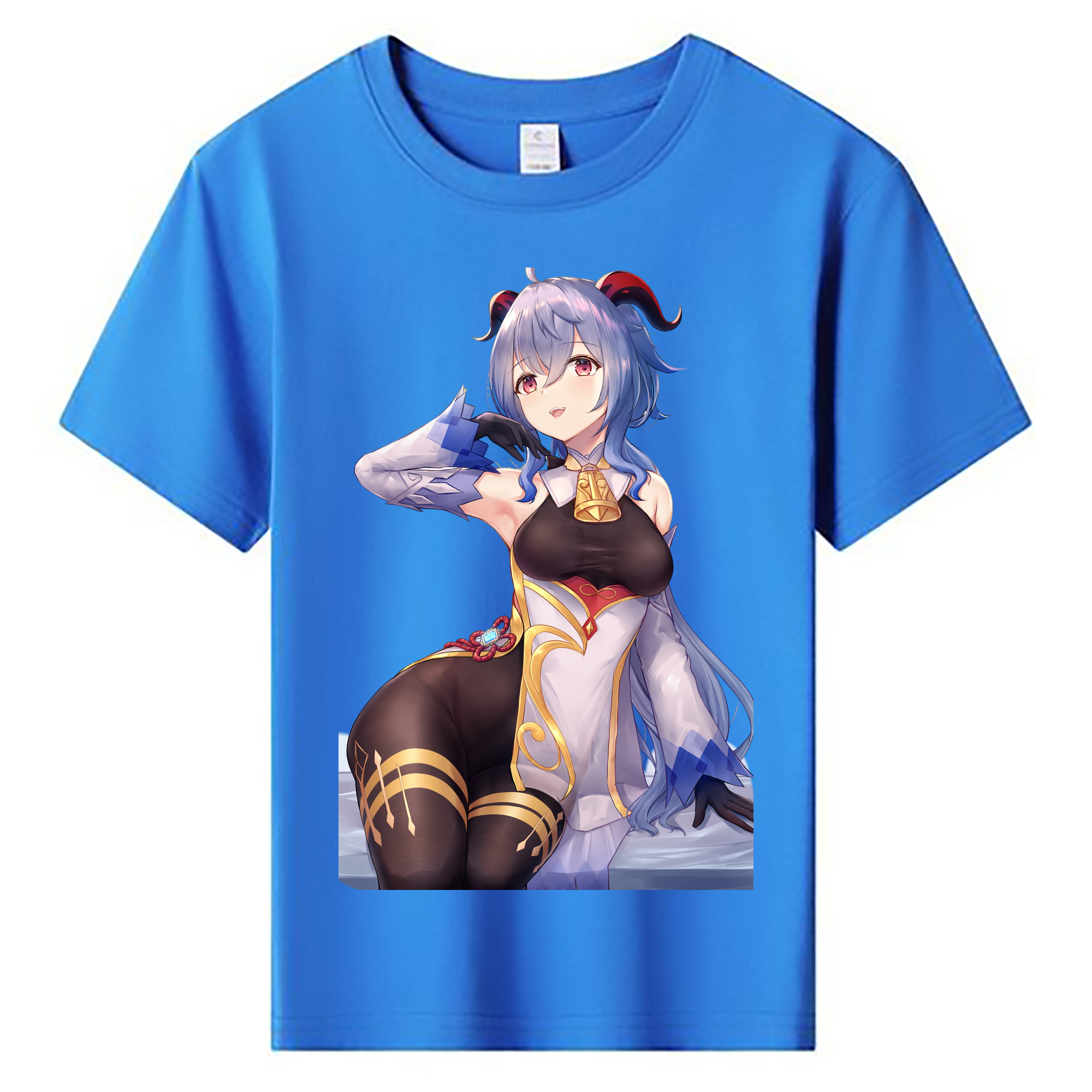 げんし神 甘雨 かんう genshin Ganyu 綿100％キッズTシャツ（フロントプリント）